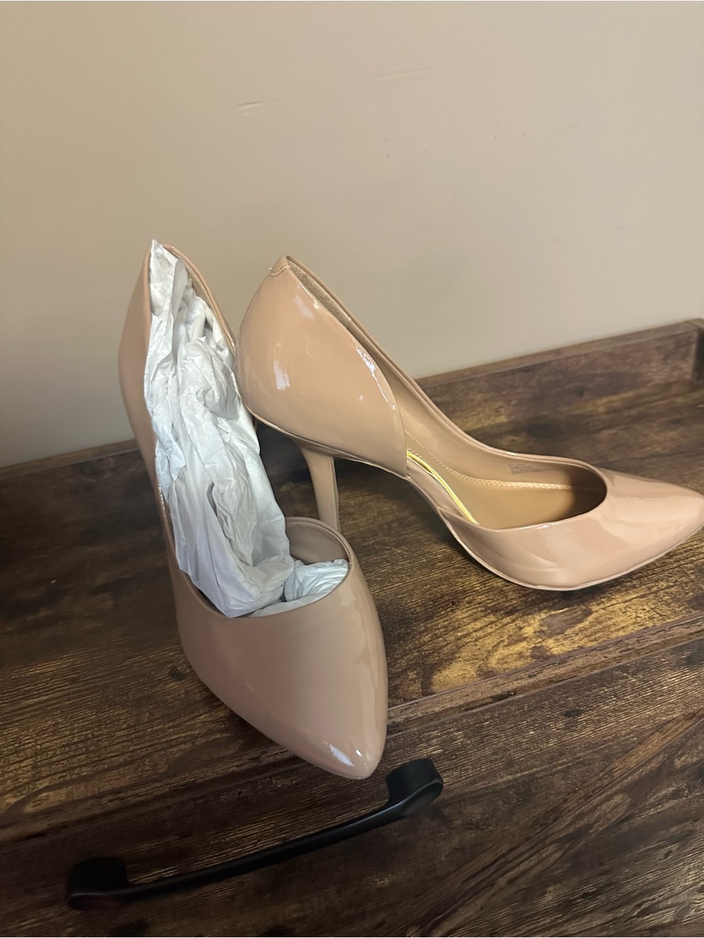 BCBG Paris Nude Patent Pointed-Toe Pumps